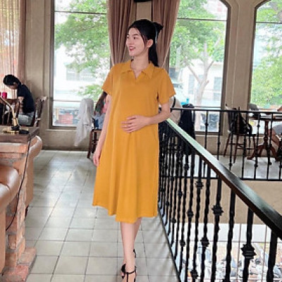 Đầm bầu Polo thun tăm dáng dài trẻ trung, năng động