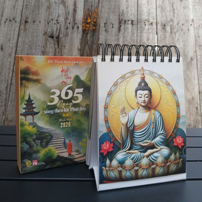 Sách Lịch Bính Ngọ 2026 - Kinh Pháp Cú - 365 Ngày sống theo lời Phật dạy