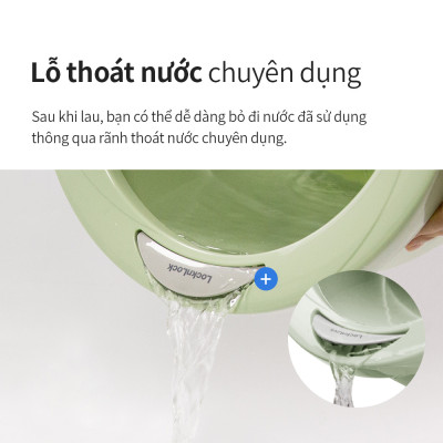 Bộ cây lau nhà Lock&Lock ETM498MITS2 SPIN MOP - Hàng chính hàng, xoay 360 độ và kèm 3 bông lau - JoyMall