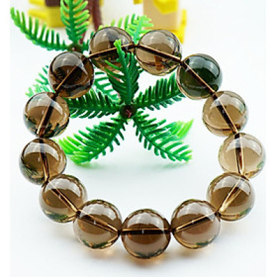 Vòng Tay Đá Thạch Anh Khói Smoky Quartz Tự Nhiên 16mm 13 hạt
