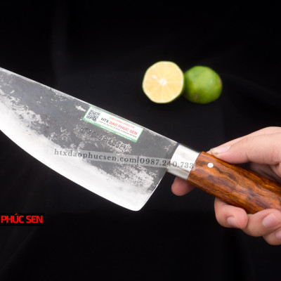 Dao Phúc Sen - Dao Bầu Lọc Cán Gỗ G10 Rèn Thủ Công