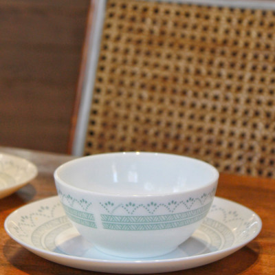 Chén thủy tinh Luminarc Diwali Geometric Blue 11.5cm kháng vỡ, cường lực, đựng thức ăn - V6535