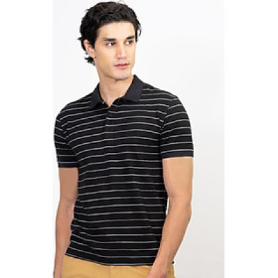 Áo Polo Nam Novelty NATMSLMCSR191238N - Đen Sọc Trắng