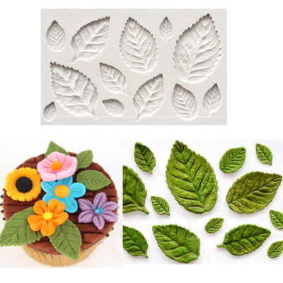 Bộ 3 khuôn silicon làm bánh, rau câu hoa hồng cánh tim, cúc đơn và lá – Mã số 1142