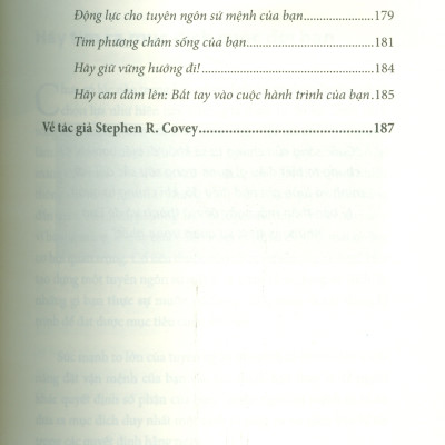Tuyên Ngôn Sứ Mệnh Cuộc Đời - Hành Trình Tìm Mục Đích, Chọn Mục Tiêu Và Đạt Ước Mơ - Stephen R. Covey; Trần Anh Khôi dịch