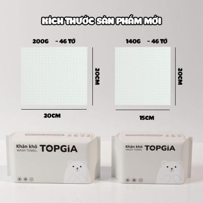 Khăn mặt khô dùng 1 lần Top Gia, đa năng mềm mịn siêu dai an toàn cho làn da, không xơ bông
