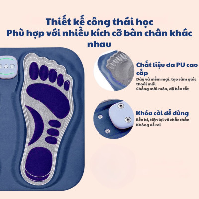 Thảm Massage Chân Xung Điện Kachi MK424 Pin Sạc - Giảm Đau Mỏi, Cải Thiện Tuần Hoàn Máu - hàng chính hãng