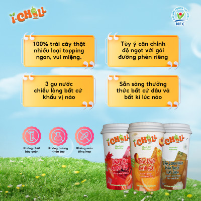 [COMBO 6 LY] iChill Sâm Long Nhãn Nấm Tuyết Hạt Chia Nước Thanh Nhiệt Sấy Thăng Hoa Từ Trái Cây Tự Nhiên