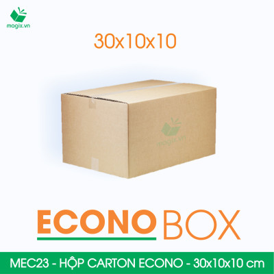 MEC23 - 30x10x10 cm - Combo 100 thùng hộp carton trơn siêu tiết kiệm ECONO