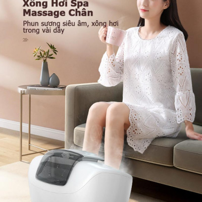 Máy xông hơi massage chân Leerkang LEK-818S massge nhiệt hồng ngoại 3 cấp, ánh sáng UV làm trắng khử trùng, có thể kết hợp sử dụng thảo dược, 4 in 1, hàng chính hãng
