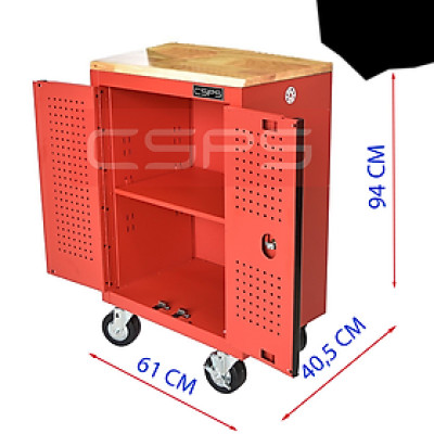 Tủ dụng cụ CSPS 61cm - 00 hộc kéo màu đỏ mặt ván gỗ