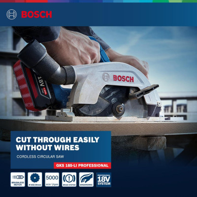 THÂN MÁY CƯA ĐĨA DÙNG PIN BOSCH GKS 185-LI (SOLO) - HÀNG CHÍNH HÃNG