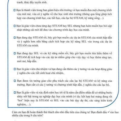 Kết Hợp Giáo Dục STEAM Và Giáo Dục Cảm Xúc Xã Hội SEL Dành Cho Tiểu Học Và Mầm Non - HA