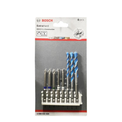 ĐẦU VẶN VÍT EXTRA HARD 65MM (5 MÓN) VÀ BỘ 3 MŨI KHOAN MULTI-CONSTRUCTION BOSCH 2608522420 - HÀNG CHÍNH HÃNG