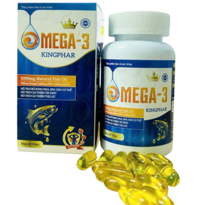 Viên uống Dầu cá Omega 3 Kingphar 1000mg, lọ 60 viên, bổ mắt, bổ não