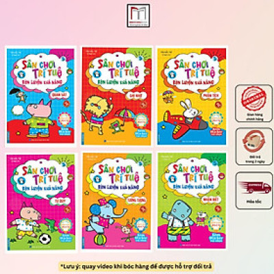 Sách - Sân Chơi Trí Tuệ Trò Chơi Phát Triển IQ - CQ - Kèm Sticker Vui Nhộn - Combo 6 Cuốn - Minh Thắng