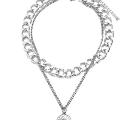 Vòng cổ titan 2 lớp bản đại kim loại sexy sang chảnh