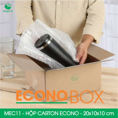 MEC11 - 20x10x10 cm - Combo 100 thùng hộp carton trơn siêu tiết kiệm ECONO