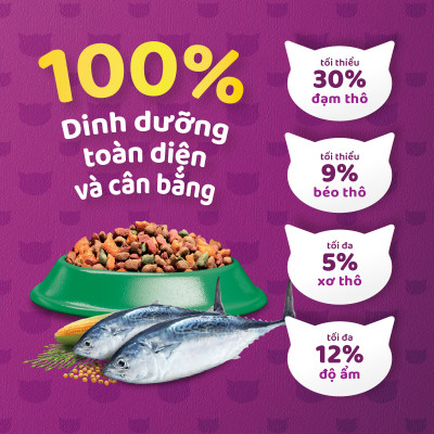 Thức Ăn Cho Mèo Whiskas Adult 1+ YearsVị Cá Ngừ 480g/Túi