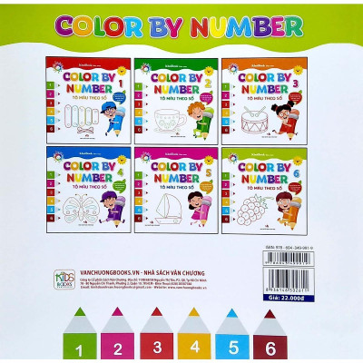 Sách - Color By Number - Tô Màu Theo Số - Tập 6 - Chính Thông Book
