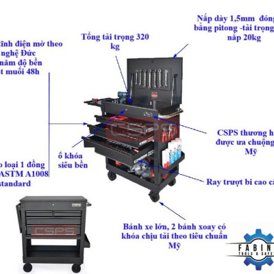 Tủ dụng cụ CSPS 84cm - 04 hộc kéo