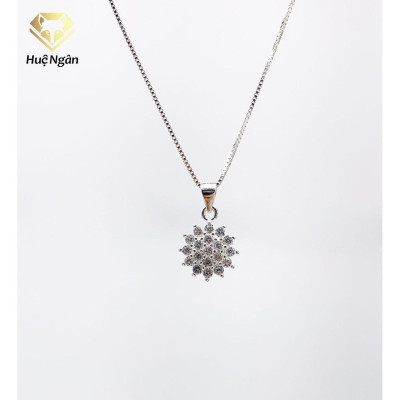 Dây chuyền bạc Ý 925 Huệ Ngân -Hoa đá D160008