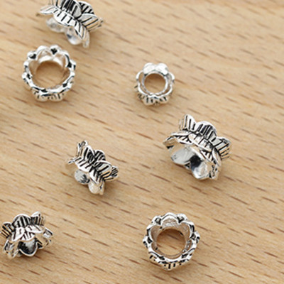 Combo charm bạc chặn hạt họa tiết hoa sen 2 đầu - Ngọc Quý Gemstones