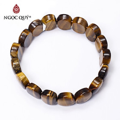 Vòng tay bản đá mắt hổ vàng nâu mệnh thổ, kim - Ngọc Quý Gemstones