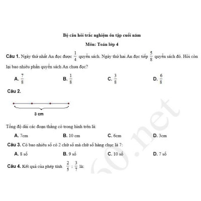 Bài Tập Trắc Nghiệm Và Đề Tự Kiểm Tra Toán 4 ( Tái Bản ) - Bản Quyền