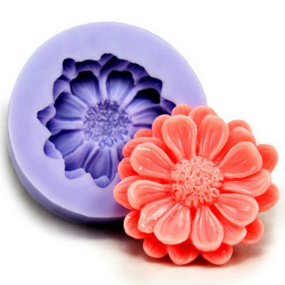 Bộ 3 khuôn làm bánh, rau câu silicon hoa hồng, hoa cúc đơn và lá - Mã số 1120