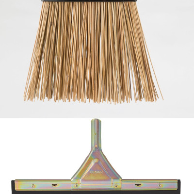 COMBO 1  Chổi xương - chổi dừa cán dài  quét sân vườn  + 1 Cây gạt nước sàn cao cấp siêu nhẹ, bền CONDOR