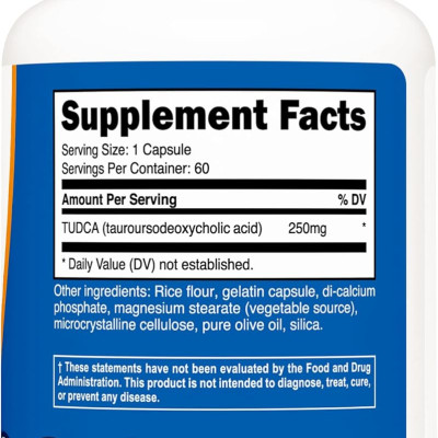 Nutricost Tudca (250mg - 60 viên) Thực Phẩm Bổ Sung Hỗ Trợ Giải Độc Gan