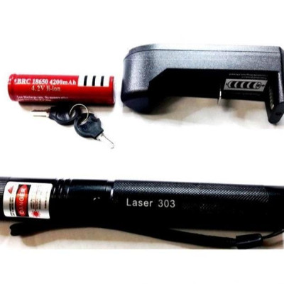 Đèn Pin Laser 303 Tia Xanh / Tia Đỏ Siêu Sáng Kèm Pin Và Sạc