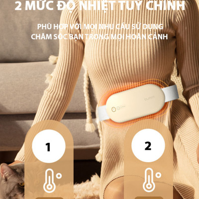 Đai Chườm Nóng, Máy Massage Giảm Đau Bụng Kinh BUMAS BU01 - Hỗ Trợ Chống Lão Hoá Da Sau Sinh - Hàng Chính Hãng