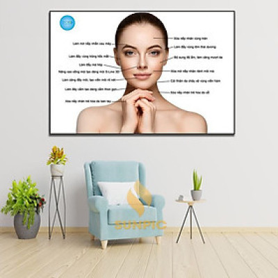 Tranh treo tường trang trí decor tiệm spa làm đẹp, tranh có sẵn khung và đinh chuyên dụng