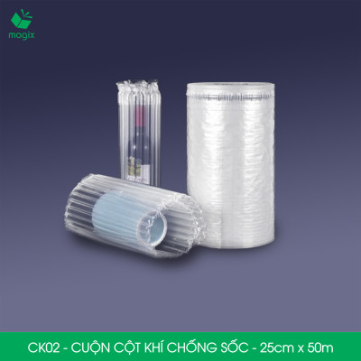Cuộn cột khí chống sốc - 25cm x 50m - Xốp hơi, đệm hơi đóng gói hàng dễ vỡ - CK02