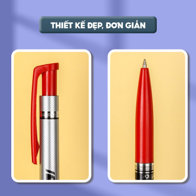 Combo 5/10/20 Bút bi Thiên Long FO-024, ngòi 0.7mm, mực xanh/đỏ/đen hệ dầu, đạt tiêu chuẩn an toàn Châu Âu