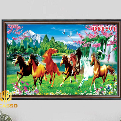 D805 32 Tranh kính cường lực Bát mã tung hoành (Được chọn mẫu)