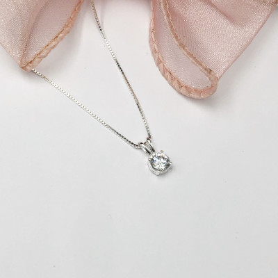 Dây Chuyền Bạc 925 Đá Tai Thỏ Dễ Thương Chính Hãng Bạc Hiểu Minh DMD503