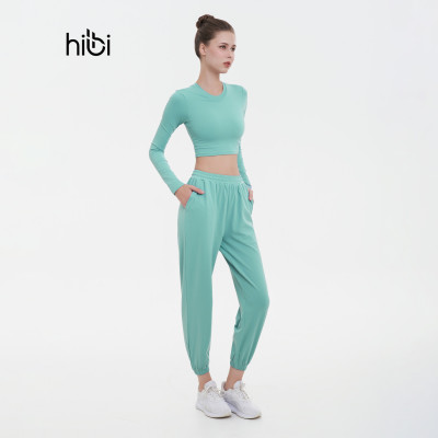 Áo Tập Yoga Gym Hibi Sports CR832 Kiểu Tay Dài Cổ Tròn, Kèm Mút Ngực