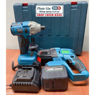 Combo 2Món  Máy khoan bê tông & Chuyên Vít Pin 15Cell-Động cơ từ mạnh mẽ.