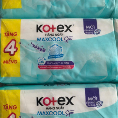 Combo 8 Gói Băng Vệ Sinh Kotex Hàng Ngày MaxCool siêu mỏng- Mỗi Gói 20 Miếng- HSD luôn mới