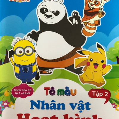 Tô màu cho bé - nhân vật hoạt hình bộ 4 cuốn