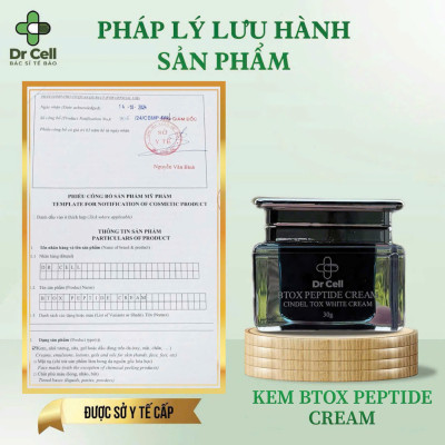 Kem Btox Peptide Dr Cell 30g hỗ trợ làm trắng da căng bóng da phục hồi da mỏng yếu - Hàng Chính Hãng
