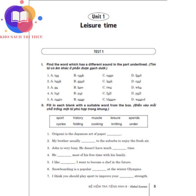 Sách - đề kiểm tra tiếng anh 8 (dùng kèm sgk kết nối tiếng anh 8 global success)