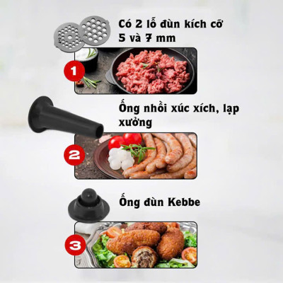 Máy xay thịt gia đình, máy đùn thịt công nghiệp, nhồi thịt, hàng nga siêu bền.