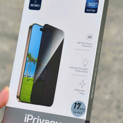 Kính cường lực chống nhìn trộm 4 chiều cho iPhone 17 Pro Max / 17 Pro / 17 Air / 17 hiệu WI WU Privace 360 - Hàng chính hãng