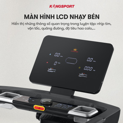 Máy chạy bộ tại nhà KingSport Luxury KS-2050 Đa Năng Có Chức Nâng Dốc Tự Động, Kèm Theo Đai Massage Và Thanh Gập Bụng
