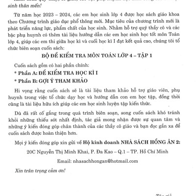 Bộ Đề Kiểm Tra Môn Toán Lớp 4 Tập 1 (Dùng Kèm SGK Kết Nối Tri Thức Với Cuộc Sống) - HA