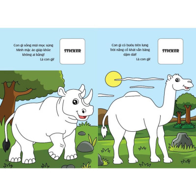 Sách - Bé Tô Màu - Khám Phá Châu Phi Hoang Dã - 20+ Hình Dán Sticker - Việt Thư